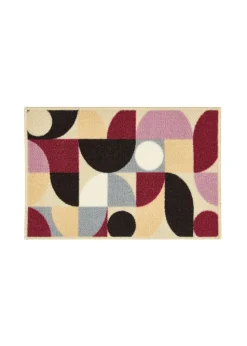 FloorMatters Printed Loop Purple Geo Washable Runner and Mat