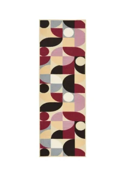 FloorMatters Printed Loop Purple Geo Washable Runner and Mat