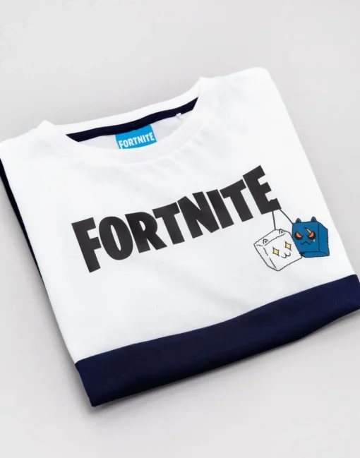 Fortnite Kids Colour Block Logo White T-Shirt (11-16 Yrs)