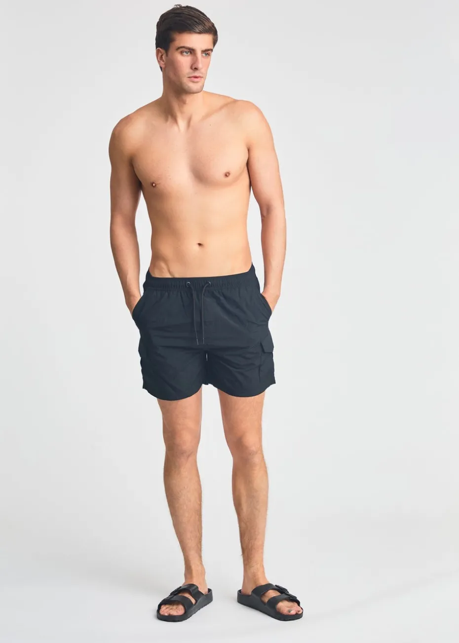 French Connection Black 2 Pack Combat Style Swim Shorts