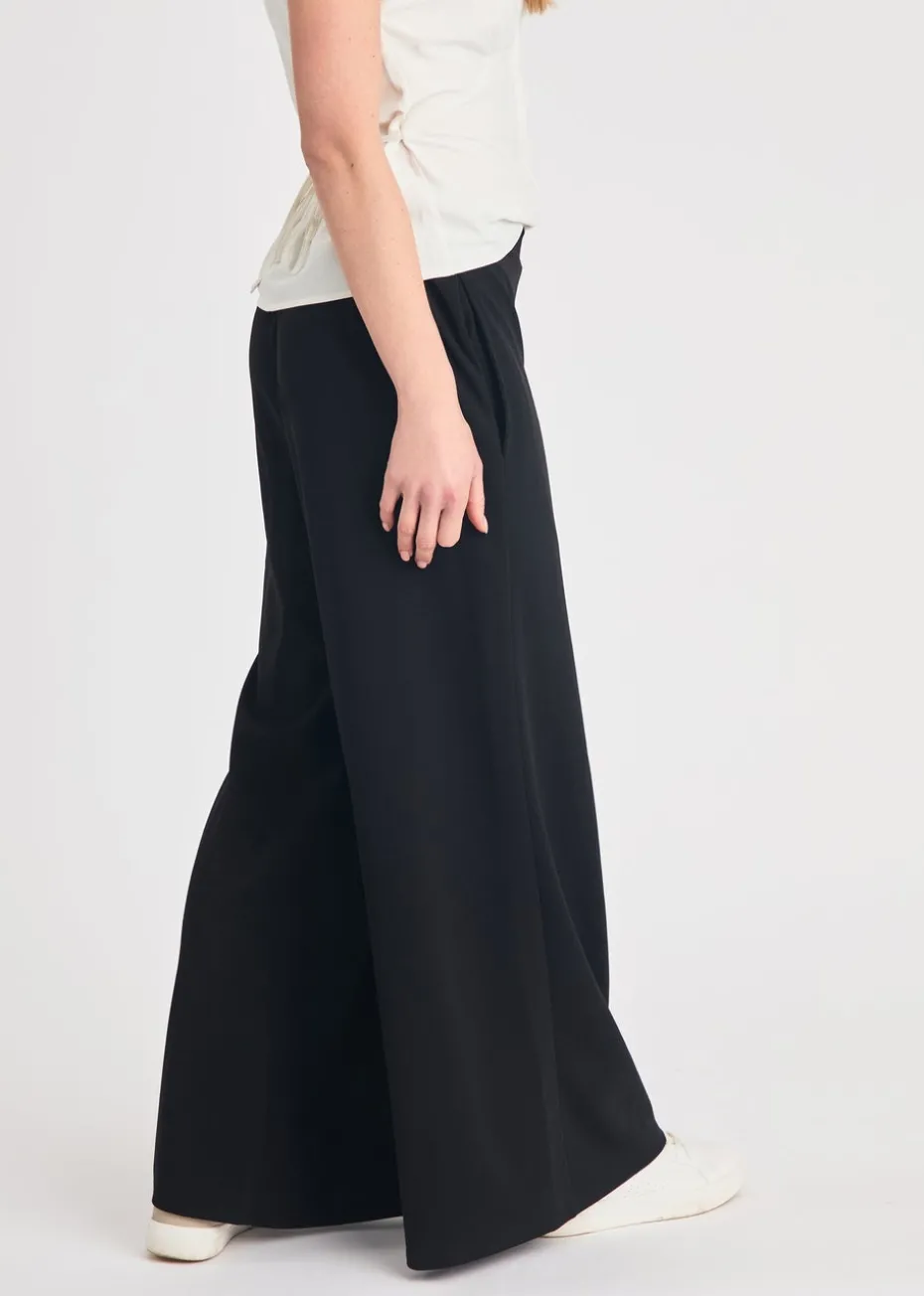 French Connection Black Wide Leg Crepe Trousers