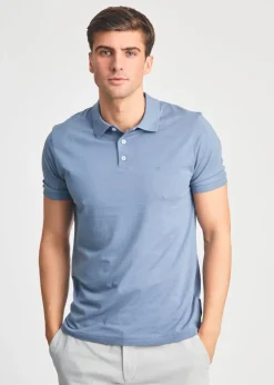 French Connection Blue 3 Pack Cotton Short Sleeve Polo Shirts