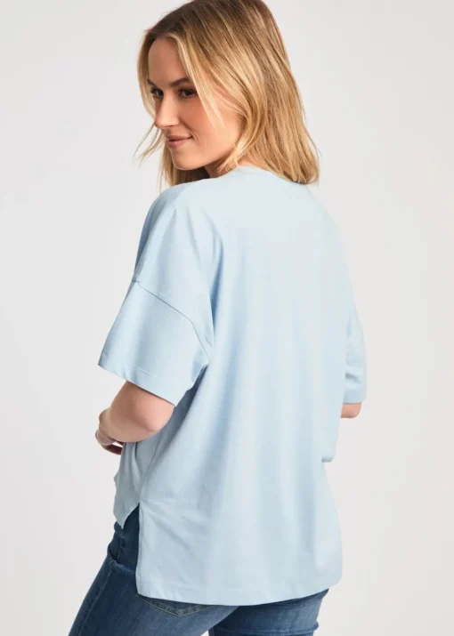 French Connection Blue Cotton Crew Neck Boxy Fit T-Shirts 2 Pack