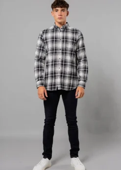 French Connection Ecru Cotton Flannel Long Sleeve Shirt
