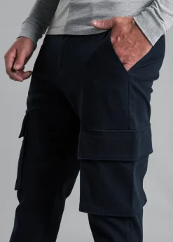 French Connection Navy Cotton Regular Fit Cargo Style Trousers
