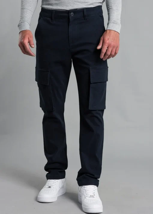 French Connection Navy Cotton Regular Fit Cargo Style Trousers