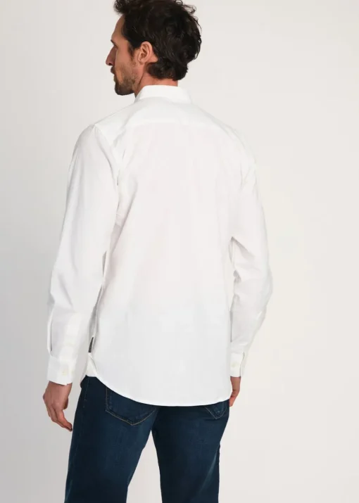 French Connection White Cotton Long Sleeve Oxford Shirt