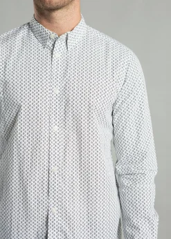 French Connection White Cotton Long Sleeve Floral Shirt