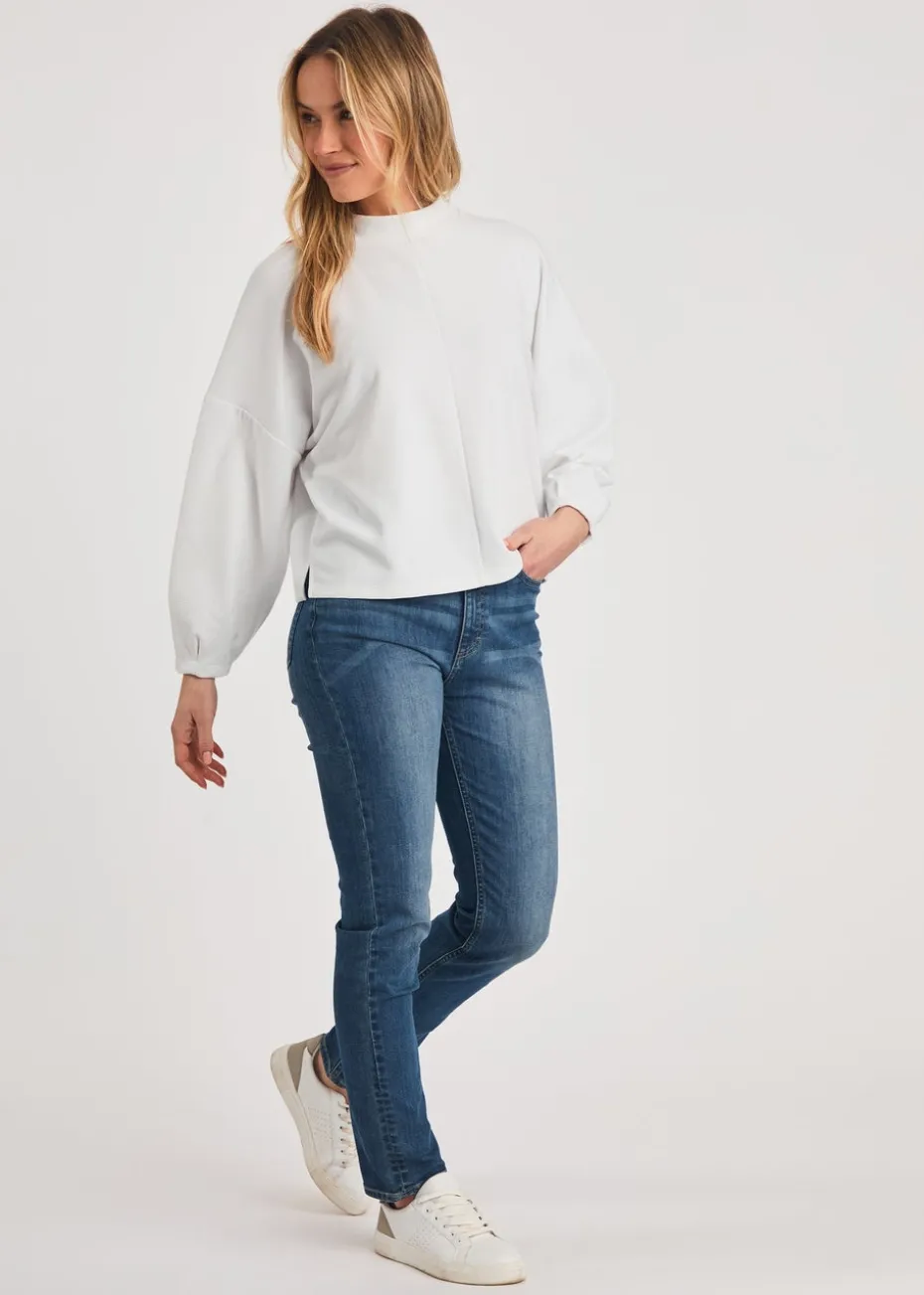 French Connection White Long Sleeve Turtle Neck Soft Top