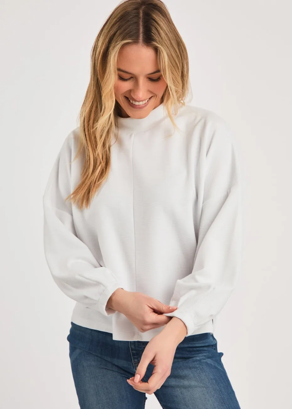 French Connection White Long Sleeve Turtle Neck Soft Top