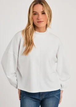 French Connection White Long Sleeve Turtle Neck Soft Top