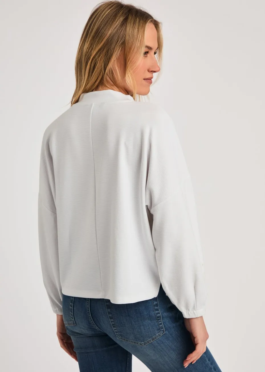 French Connection White Long Sleeve Turtle Neck Soft Top