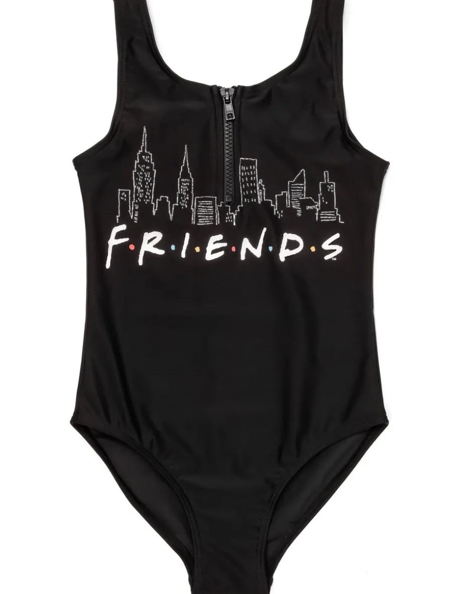 Friends Girls Black Swimming Costume (7-15 Years)