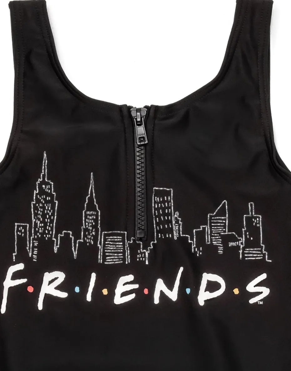 Friends Girls Black Swimming Costume (7-15 Years)