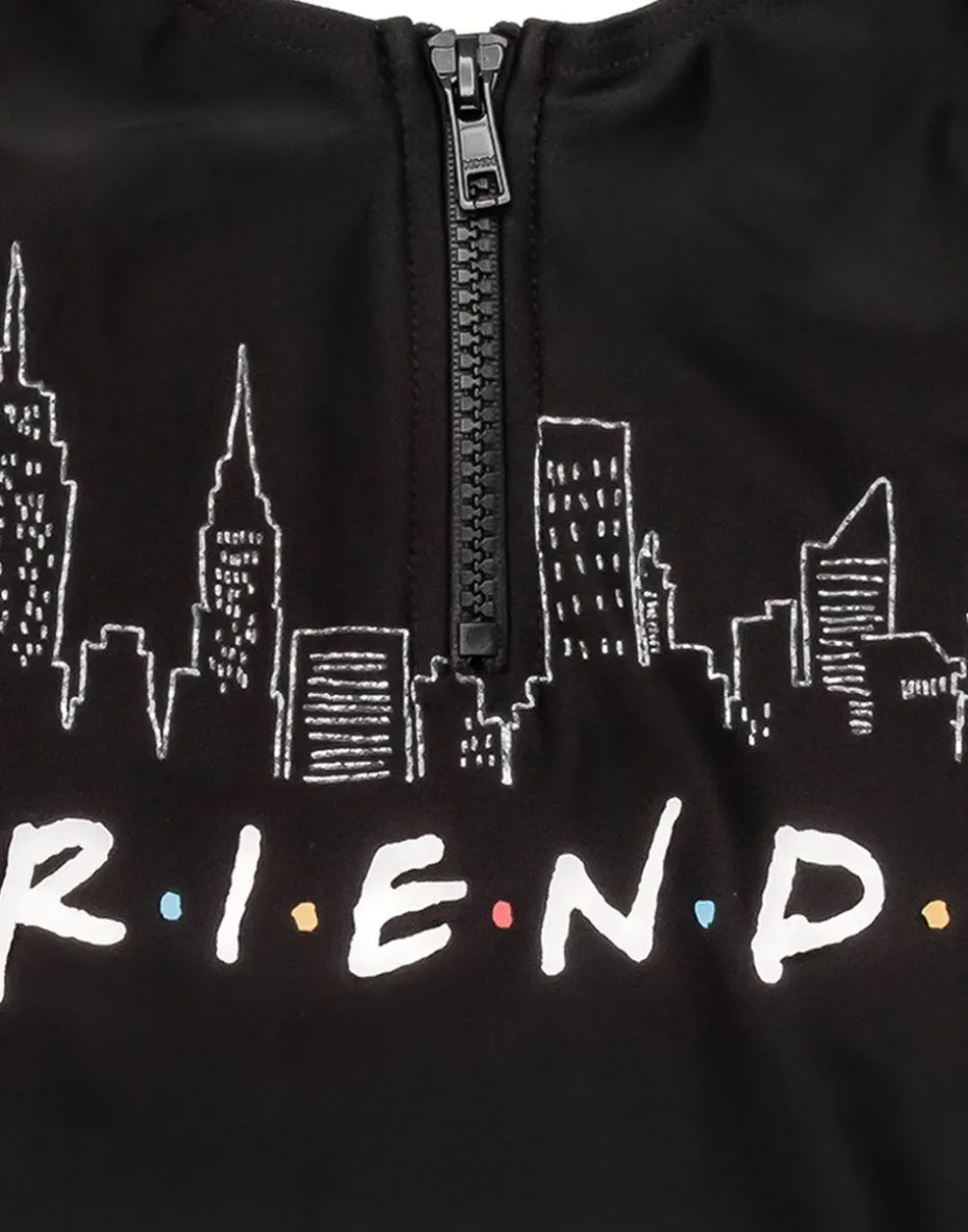 Friends Girls Black Swimming Costume (7-15 Years)