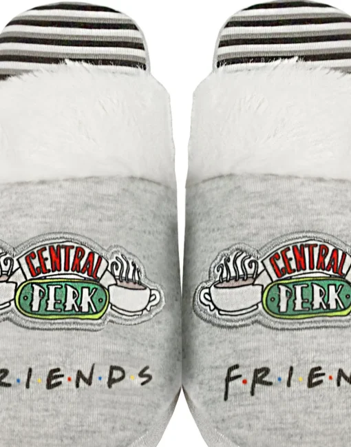 Friends Girls Grey Central Perk Graphic Mule Slippers (1 - 4 Older)