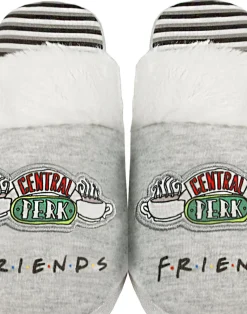 Friends Girls Grey Central Perk Graphic Mule Slippers (1 - 4 Older)