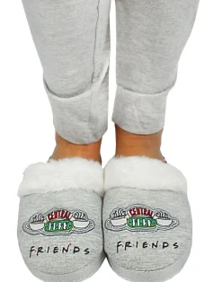 Friends Girls Grey Central Perk Graphic Mule Slippers (1 - 4 Older)