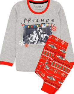 Friends Girls Red Long Sleeve Long Leg Pyjama Set (7 - 14 Years)