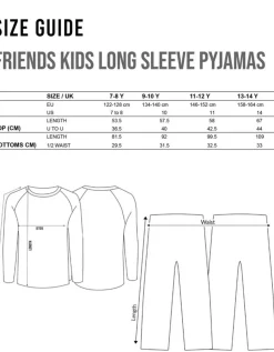 Friends Girls Red Long Sleeve Long Leg Pyjama Set (7 - 14 Years)