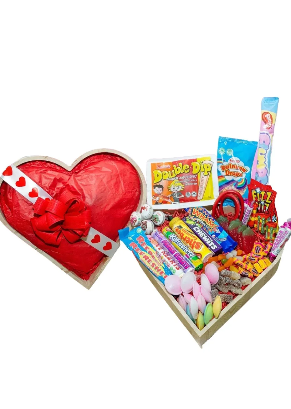 Funky Hampers Love Sweets Wooden Heart