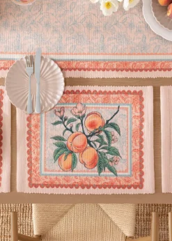 furn. Anemone Peaches Indoor/Outdoor Placemats