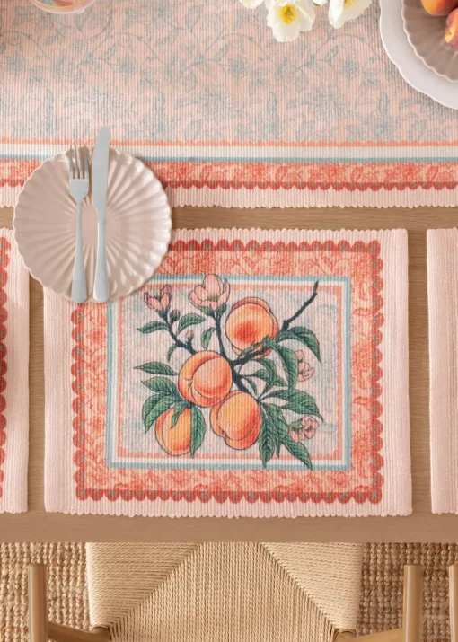 furn. Anemone Peaches Indoor/Outdoor Placemats