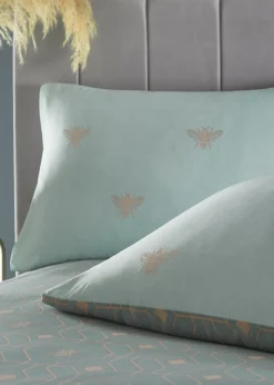 furn. Bee Deco Geometric Duvet Cover Set Eau De Nil