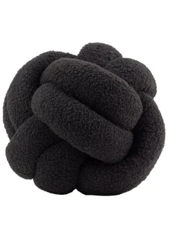 furn. Black Boucle Knot Filled Cushion (30cm x 30cm)