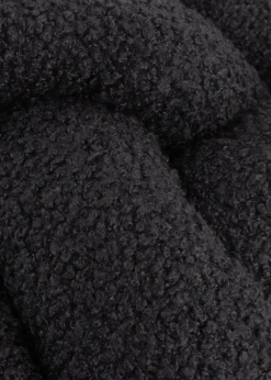 furn. Black Boucle Knot Filled Cushion (30cm x 30cm)