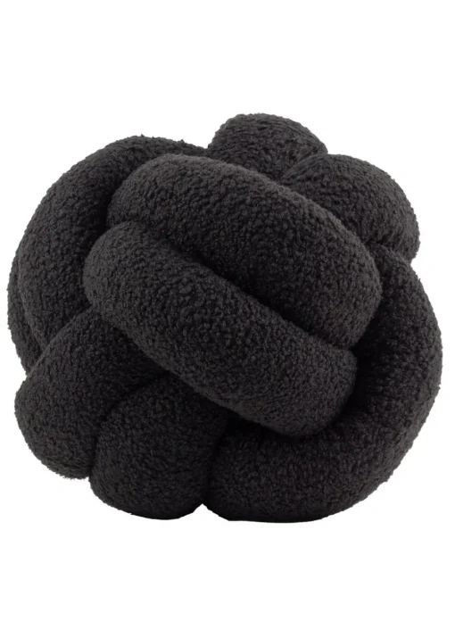furn. Black Boucle Knot Filled Cushion (30cm x 30cm)
