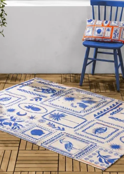 furn. Blue Frieze Outdoor Washable Rug (120 x 170cm)