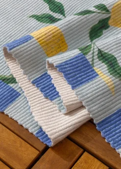 furn. Blue Lemons Printed Indoor/Outdoor Rug