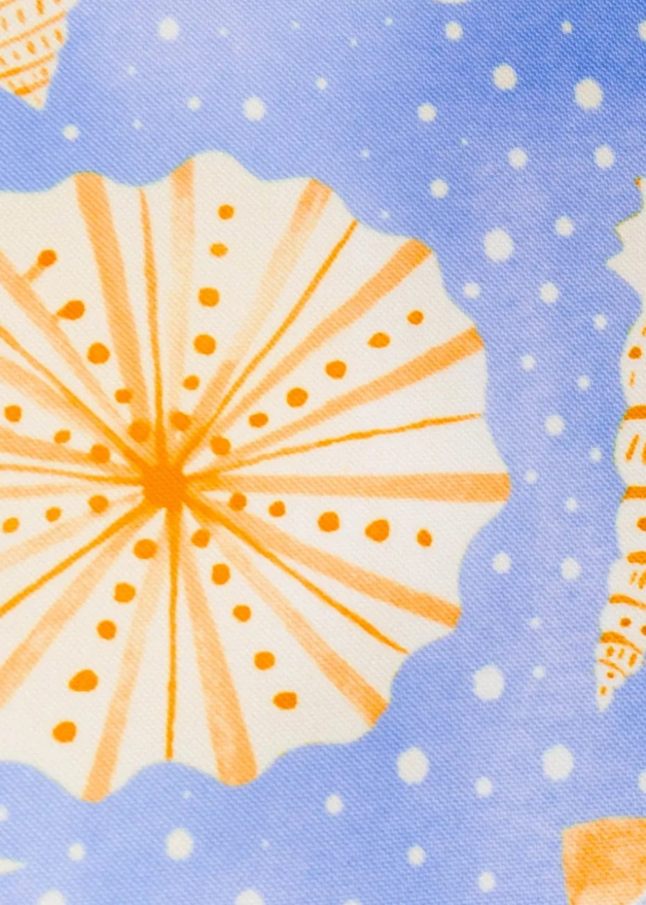 furn. Blue Sea Shells Printed Outdoor Cushion