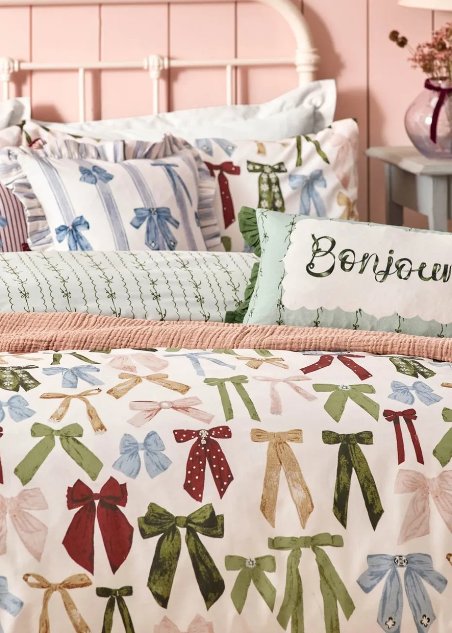 furn. Blush Pink Noortje Bows Trending Duvet Cover Set