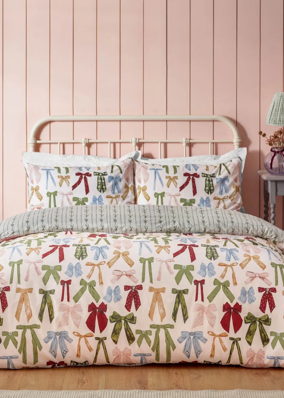 furn. Blush Pink Noortje Bows Trending Duvet Cover Set