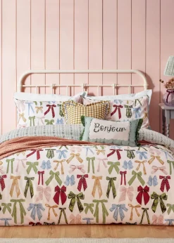 furn. Blush Pink Noortje Bows Trending Duvet Cover Set