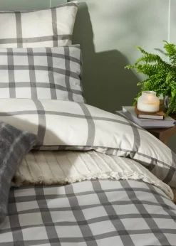 furn. Canberra Check Printed Duvet Cover Set