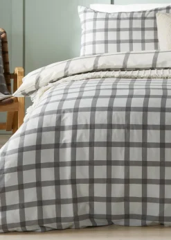 furn. Canberra Check Printed Duvet Cover Set