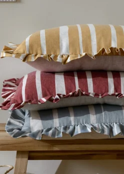 Furn Carmon Stripe Ruffle Red Cushion (40 x 60 x 8 cm)