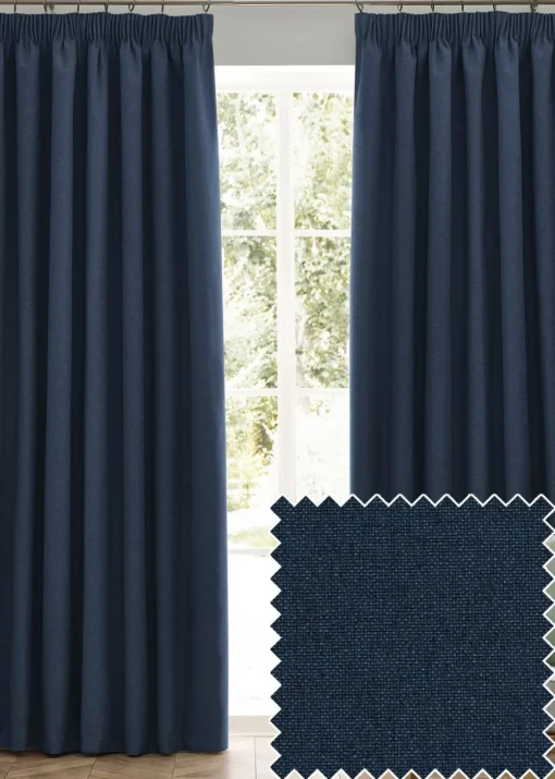 furn. Dawn 100% Blackout Thermal Pencil Pleat Curtains