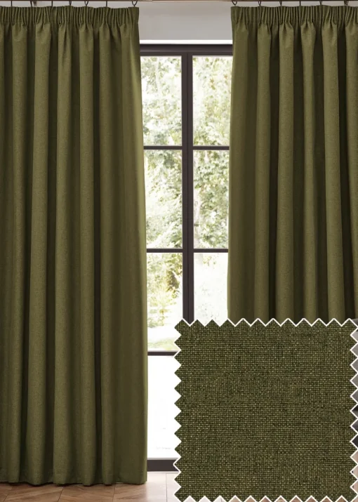 furn. Dawn 100% Blackout Thermal Pencil Pleat Curtains