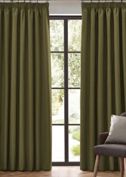 furn. Dawn 100% Blackout Thermal Pencil Pleat Curtains