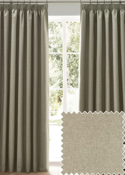 furn. Dawn 100% Blackout Thermal Pencil Pleat Curtains