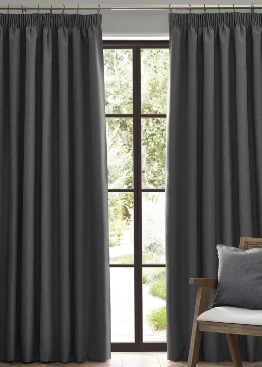 furn. Dawn 100% Blackout Thermal Pencil Pleat Curtains