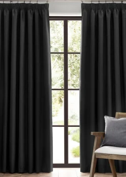 furn. Dawn 100% Blackout Thermal Pencil Pleat Curtains