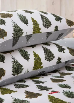 furn. Evergreen Brushed Cotton Reversible Duvet Cover Set