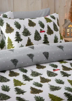 furn. Evergreen Brushed Cotton Reversible Duvet Cover Set