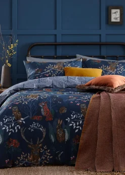 furn. Forest Fauna Woodland Duvet Cover Set Navy