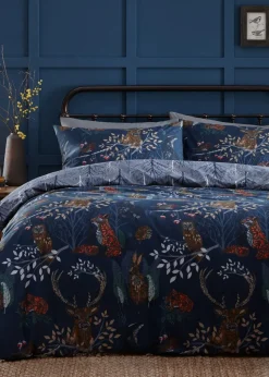 furn. Forest Fauna Woodland Duvet Cover Set Navy
